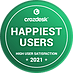 Recognition - crozdesk happiest users badge